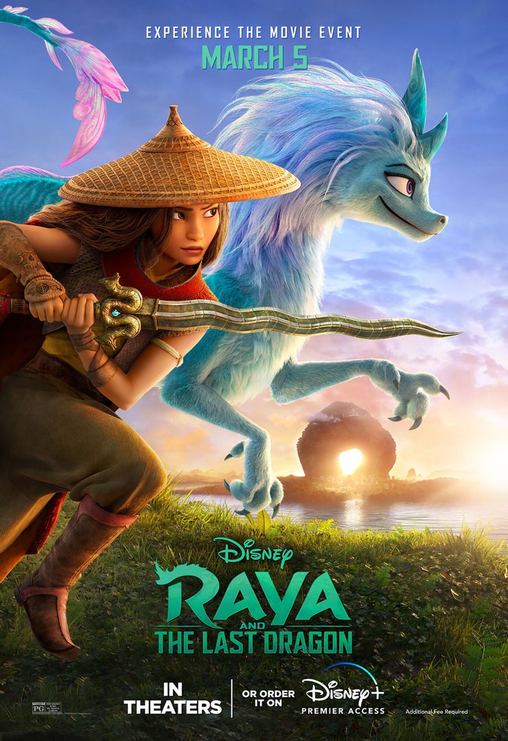 رایا و سیسو در حال دویدن در انیمیشن Raya and the Last Dragon، اثر جدید والت دیزنی